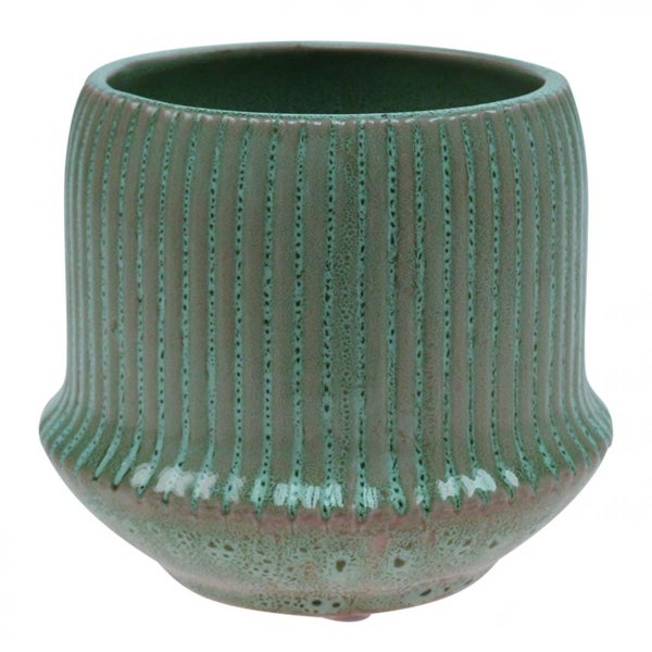 Gerippter Pflanztopf aus Keramik