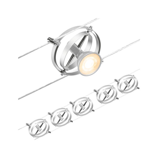 CorDuo Seilsystem Cardan Basisset GU5,3 max. 5x10W 230/12V Chrom matt