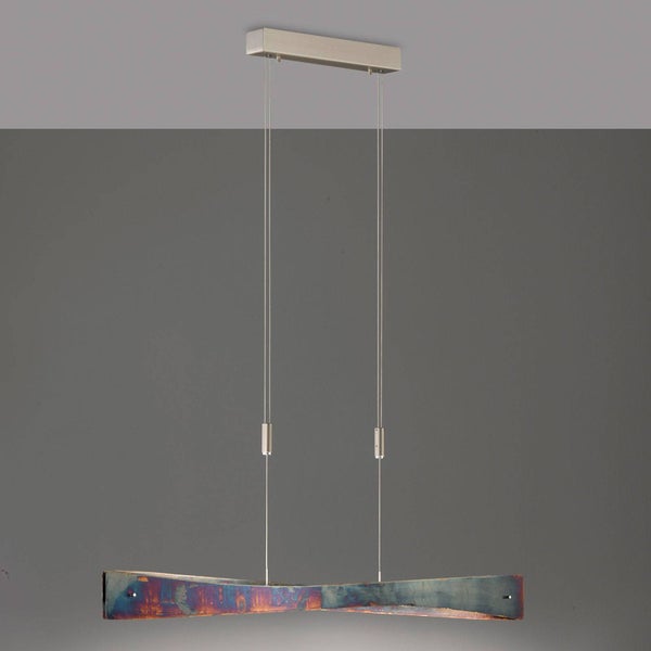 Lucande LED Pendelleuchte höhenverstellbar, Esstisch Hängelampe Metall oxidiert Handarbeit 34W gesamt warmweiß (2.700K)