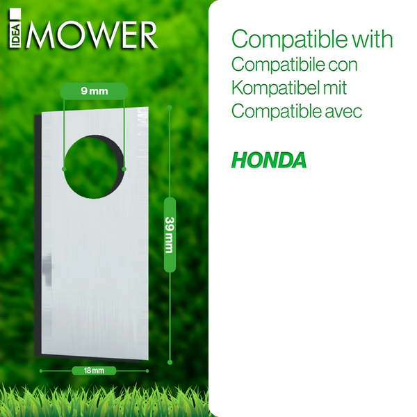 Messer für Rasenmäher, 39 Millimeter hoch und 18 Millimeter breit, kompatibel mit Honda