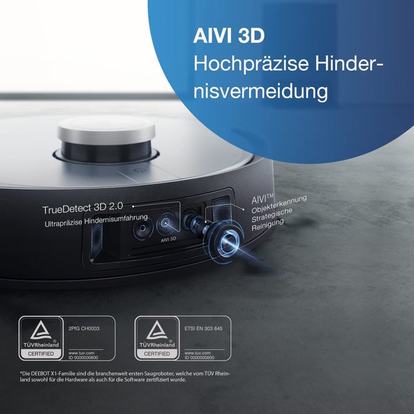 Saugroboter mit AIVI 3D Hindernisvermeidung und TÜV Rheinland Zertifizierung