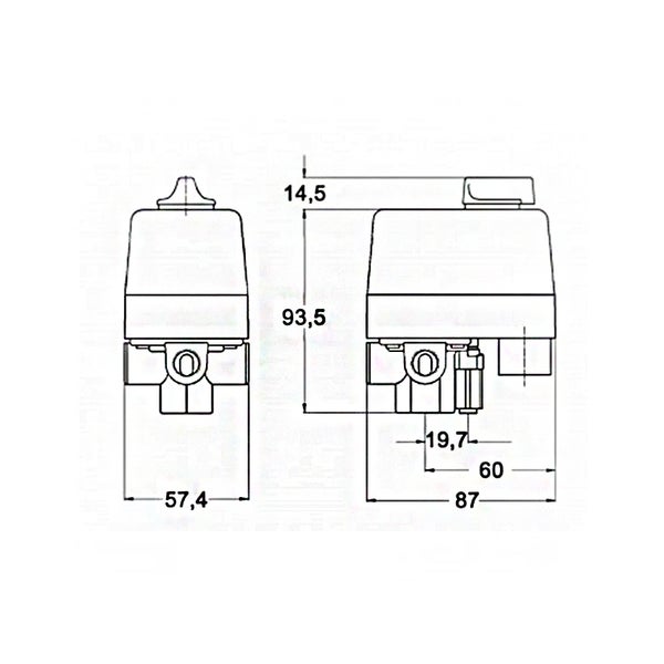 Condor Druckschalter MDR 1/11 EA 2,5-11 bar 212140 Anschluss F4 G1/4Alu - 50212001