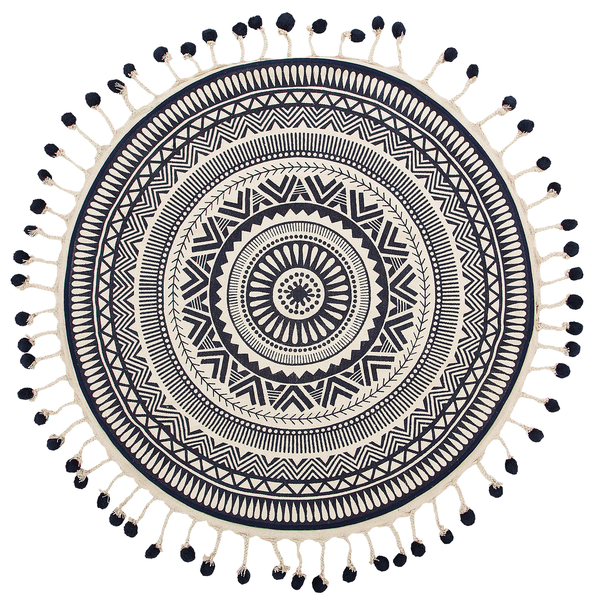 Teppich TATVAN Blau ø 120 cm Baumwolle