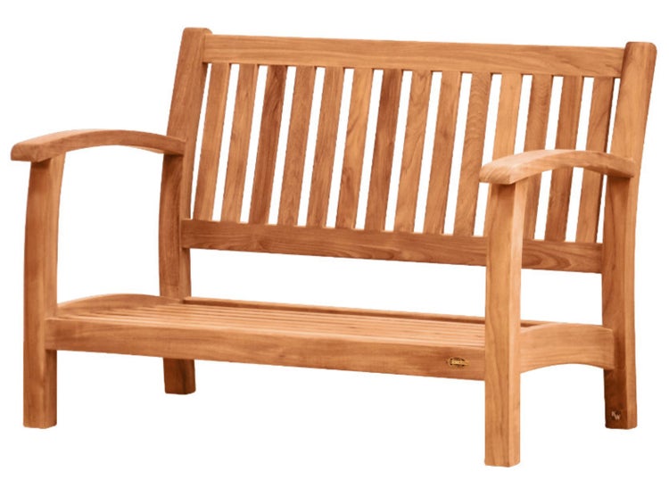 Teak Loungesofa Loungebank 2-Sitzer Massivholz inkl. Sitzkissen premium