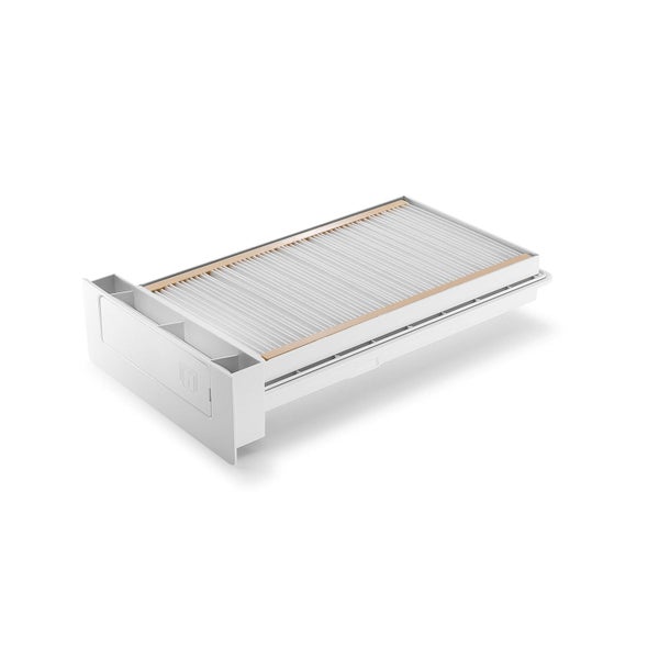 HEPA AirClean Filter für Staubsauger mit weißem Kunststoffrahmen und gefaltetem Filtermaterial.