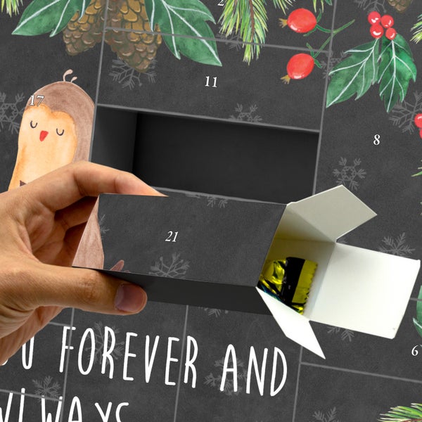 Mr. & Mrs. Panda Befüllbarer Adventskalender Eule Zufrieden - Schwarz
