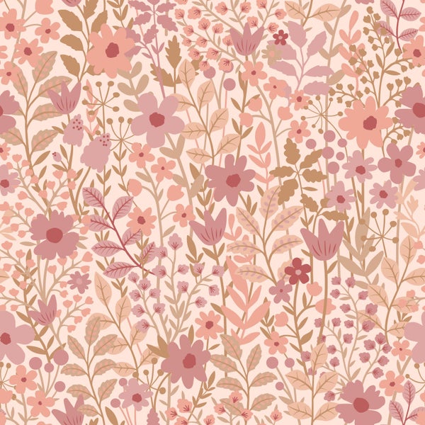 Blumenmuster mit Blüten und Blättern