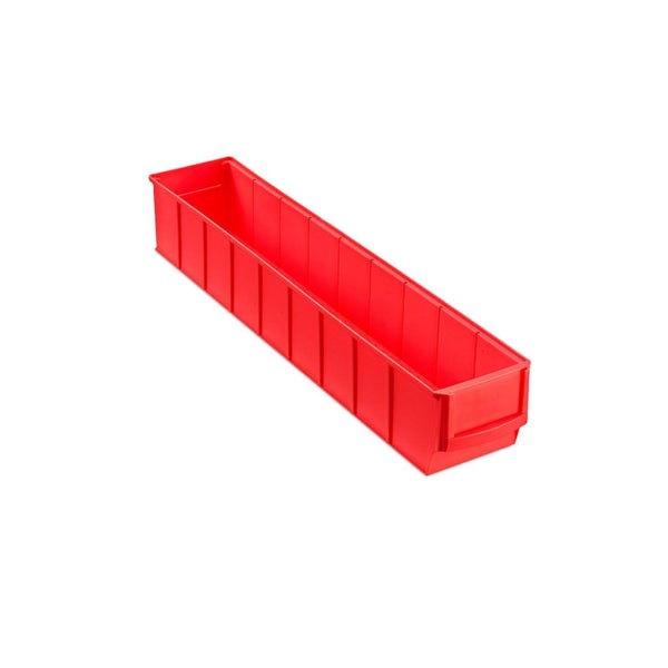 PROREGAL Rote Industriebox 500 S HxBxT 8,1 x 9,1 x 50 cm 2,8 Liter Sichtlagerkasten Sortimentskasten Sortimentsbox Kleinteilebox