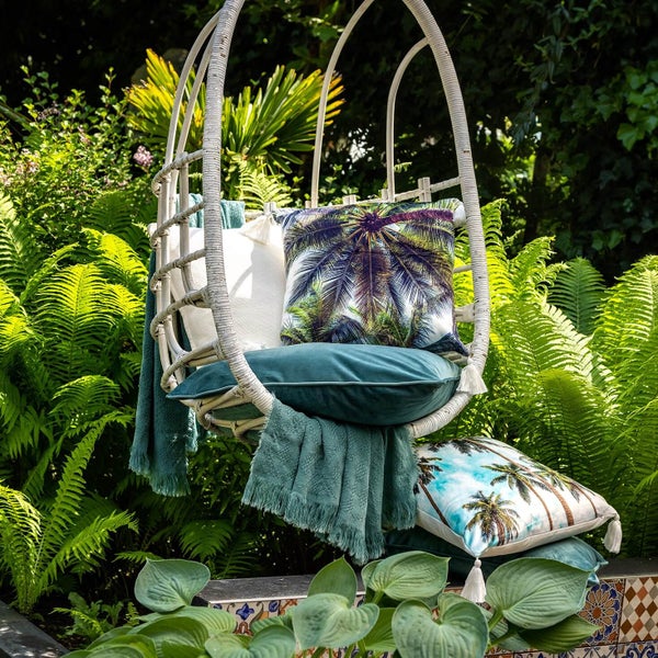 Barbados Dekokissen - Mit Blumenmuster 45x45 cm, Weiß