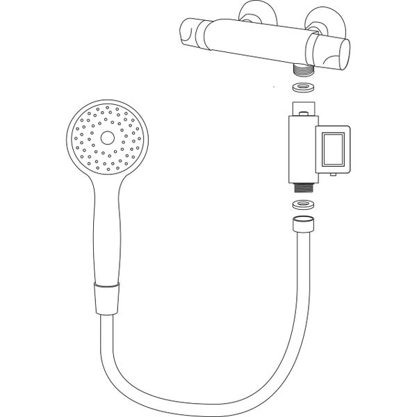 Wasserzähler Wasserverbrauchs- und Temperaturmesser (Chrom)
