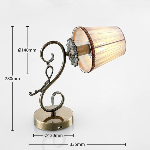 Lindby Wandleuchte, Wandlampe Innen Finnick in Bronze aus Textil (1 flammig E14) - Wandleuchten Wandstrahler Wandbeleuchtung Schlafzimmer / Wohnzimmer Wohnzimmerleuchte