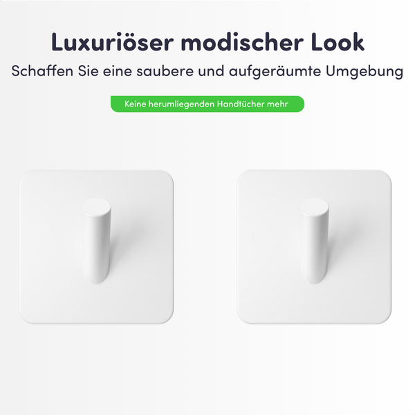 Zwei weiße Wandhaken für Badezimmer oder Küche