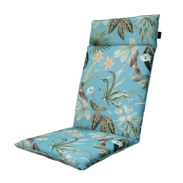 Hochlehnerauflage Hochlehner Grasse aqua - Ca. 120x50 cm - 4er-Set