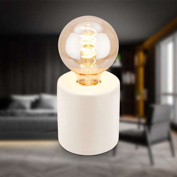 Tischlampe Tischleuchte Schlafzimmer Büro Kabelschalter Keramik Flur