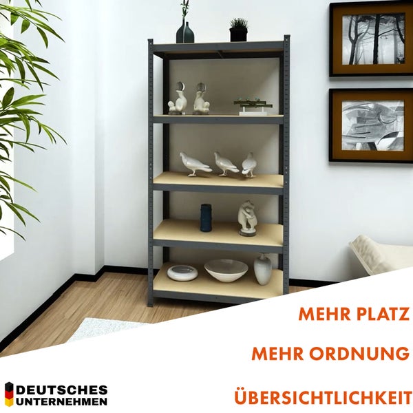 FLOORDIREKT Schwerlastregal Rhino - bis 1050 kg - Pulverbeschichtet - 180 x 90 x 45 cm Anthrazit-Grau