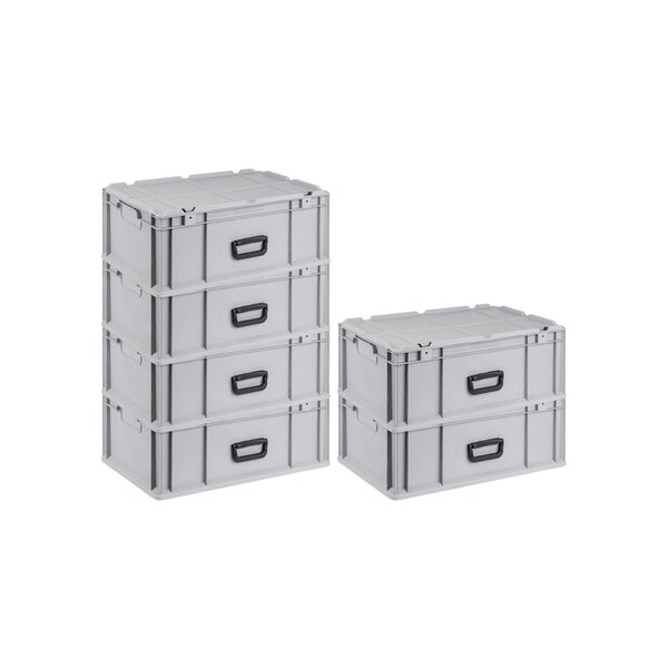 PROREGAL SuperSparSet 6 x Eurobox NextGen Portable HxBxT 23,5 x 40 x 60 cm 44 Liter Eurobehälter Transportbox Transportbehälter Stapelbehälter