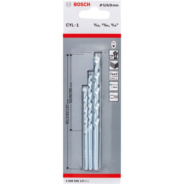 Bosch CYL-1 Steinbohrer-Set 3tlg. 5/6/8 mm - 2608590127