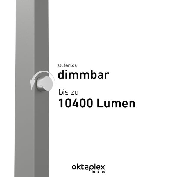 Büro Stehlampe LYSE dimmbar neutralweiß 4000K Aluminium 10400lm Tageslicht Deckenfluter 80W optimale Arbeitsplatzbeleuchtung