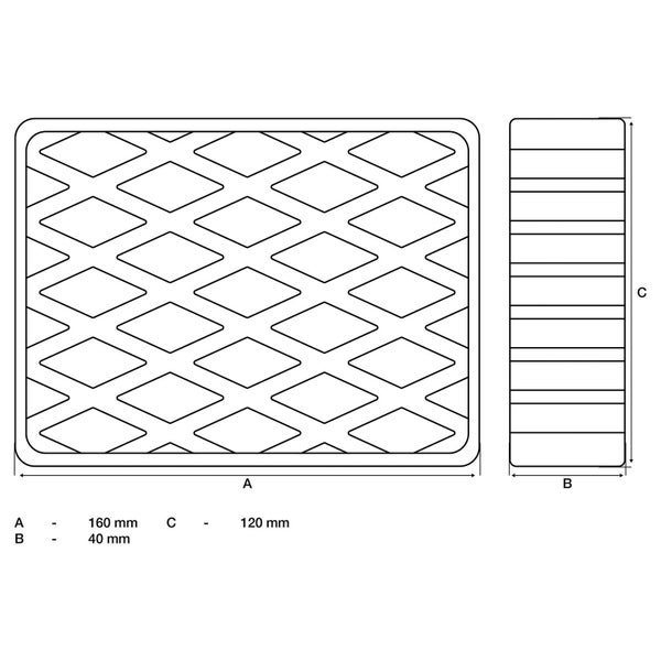 BGS Gummiauflage für Hebebühnen 160 x 120 x 40 mm - 7007