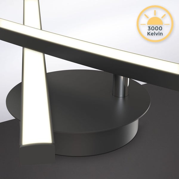Deckenleuchte 57,5x12 cm - 12W, 1300lm, LED, warmweiß, schwarz