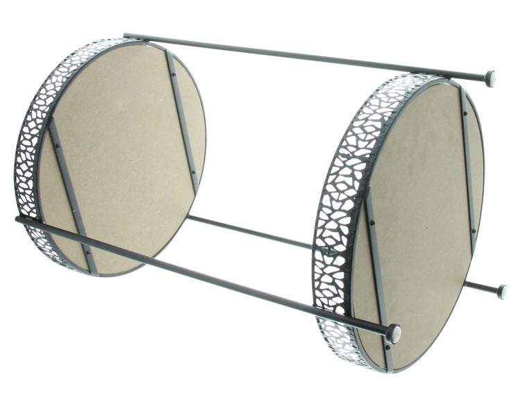 FRANK FLECHTWAREN | Beistelltisch Bar, METALL, HOLZ, 35,5 x 35,5 x 59 cm