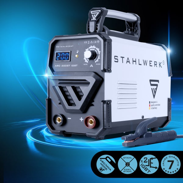 STAHLWERK Schweißgerät ARC 200 ST IGBT MMA E Hand Inverter 200 A Double Board