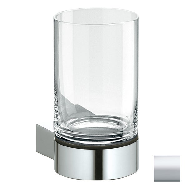 KEUCO Zahnputzbecher-Halter Aluminium (matt) und Acrylglas, Zahnbürstenhalter, Wandmontage, Plan
