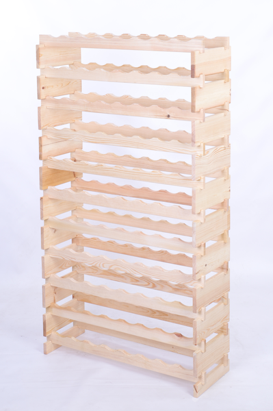 Weinregal VINOTECA FLEX PRO HxBxT 149x84x28cm 88 Flaschen auf 11 Ebenen Massives Kiefernholz Natur unbehandelt