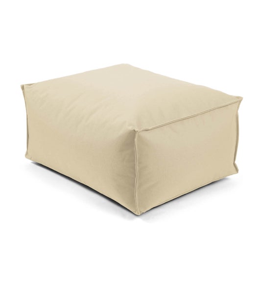 mokebo Outdoor Pouf o. Hocker in Beige 'Der Ruhestifter', Fußhocker mit EPS-Perlen Füllung