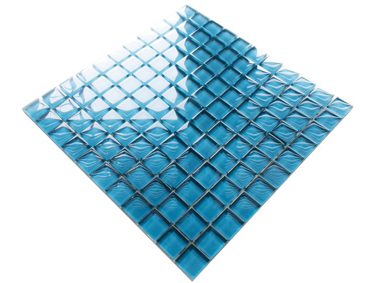 Glasmosaik auf Netz für Bad und Küche 30cm x 30cm  - Sapphire seas