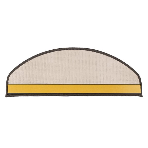 FLOORDIREKT Stufenmatte aus Sisal - Pure Nature - Umkettelt & Selbstklebend - Dunkelbraun 23,5 x 65 cm - Halbrund