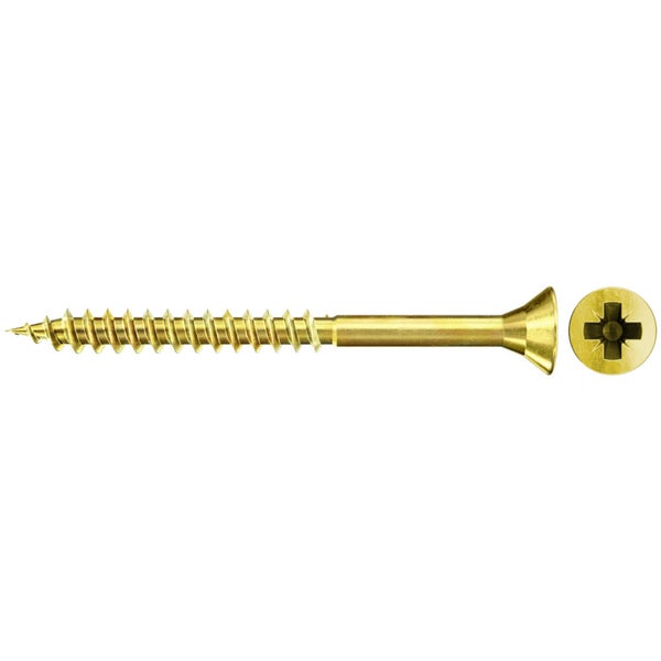 Fischer 100x Spanplattenschraube FSPII 6 x 180 mm Senkkopf gelbverzinkt Teilgewinde Kreuzschlitz PZ - 551245