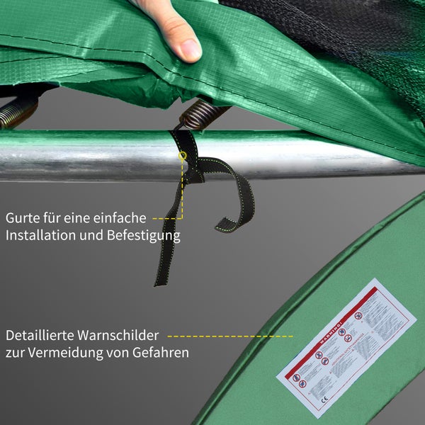 HOMCOM Trampolin Randabdeckung Sicherheitsnetz Wetterplan  Randabdeckung: Ø 305cm-Grün (Trampolin nicht enthalten)