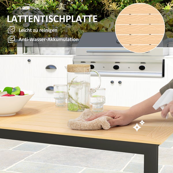 Gartensessel mit Armlehne, Seilbespannung und Holzelementen