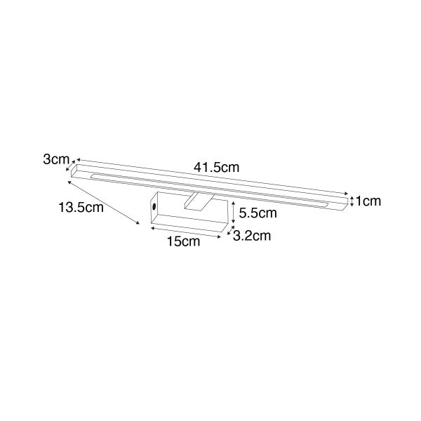 Wandleuchte weiß 41,5 cm inkl. LED IP44 - Jerre