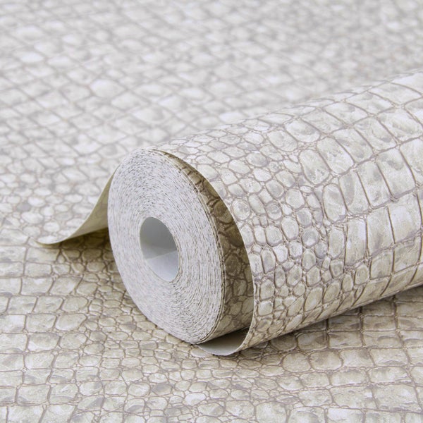 Sublime | Vliesbehang - Kroko - Taupe