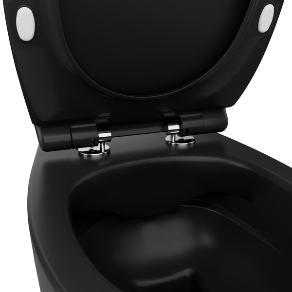 Isvea WC Toilet Badezimmer Wand-WC Schwarz mit Softclose-Sitz