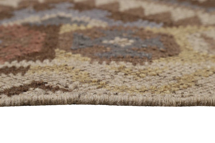 Kelim Teppich Hellbraun aus Wolle Migny Green Looop 240x340 cm