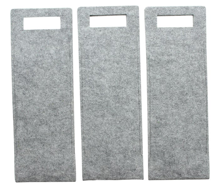 FRANK FLECHTWAREN | Geschenktasche Wein, 3er Set, FILZ AUS PET, 14 x 41 cm