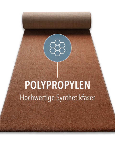 Teppichläufer aus hochwertiger Polypropylen-Synthetikfaser.