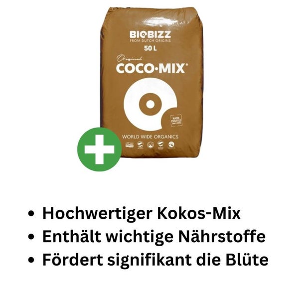 BioBizz Coco Mix 50L – 100 % organisches Kokos-Substrat für Garten & Hydroponik, optimale Wasser- & Sauerstoffspeicherung, torffrei & nachhaltig