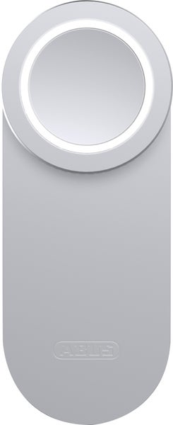 ABUS HomeTec Pro Funk-Fernbedienung für den Türschlossantrieb mit beleuchteter Taste und ABUS Logo.