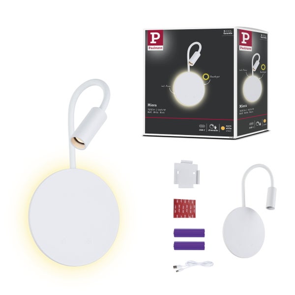 LED Wand und Deckenleuchte mit Sensor und Backlight Funktion. Runde Bauform, spritzwassergeschützt IP44, inklusive Montageanleitung und Symbolen.