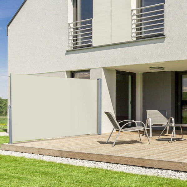 FLOORDIREKT Seitenmarkise - Markise für Balkon und Terrasse - Breite: 3 m - Höhe: 1,8 m - Beige