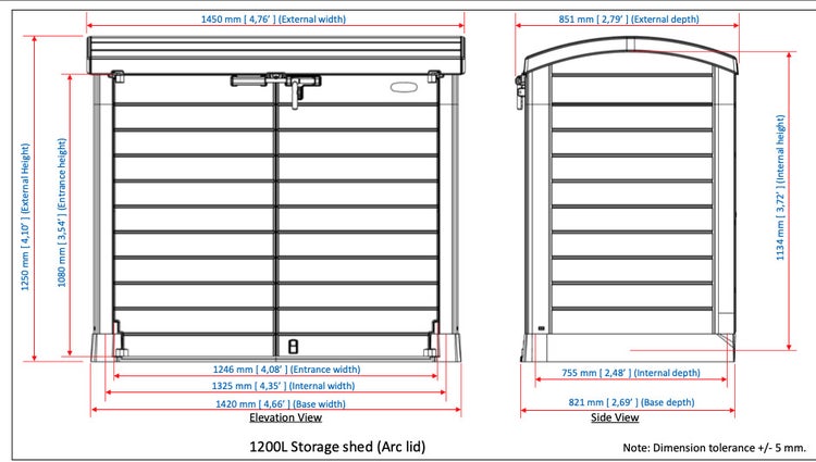 StoreAway Mülltonnenbox Gartenhaus 1200 L