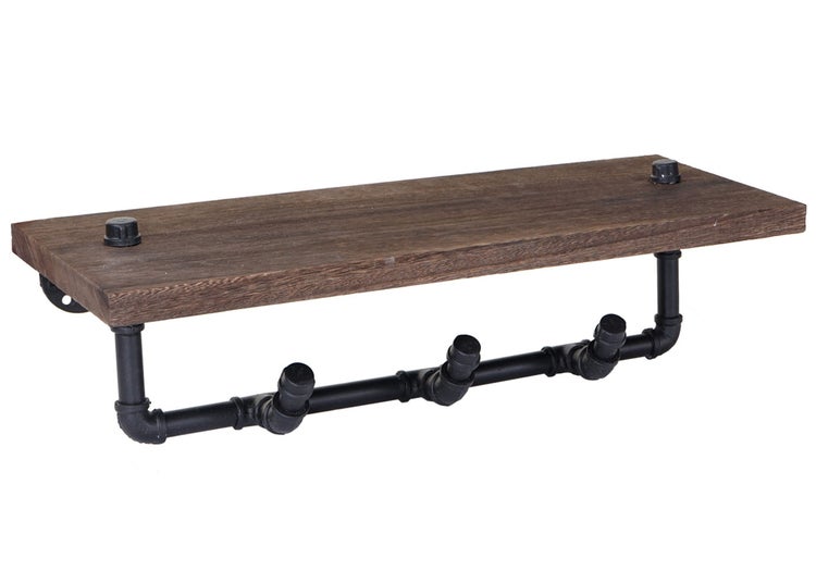Wandregal mit Hakenleiste im Industrial Design