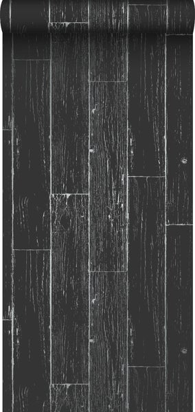Origin Wallcoverings Tapete Holz-optik Schwarz und Silber - 53 cm x 10.05 m - 347542