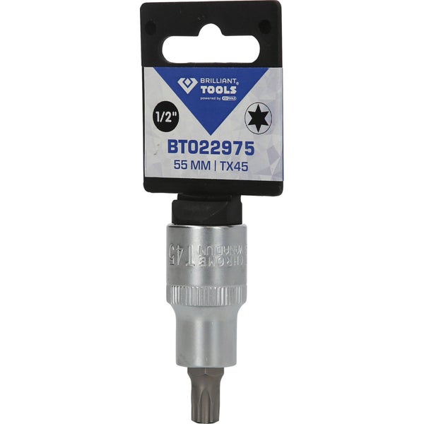 BRILLIANT TOOLS 1/2 Torx-Bit-Stecknuss 55 mm lang T45 - BT022975