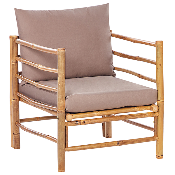 Gartensessel CERRETO Bambusholz Taupe
