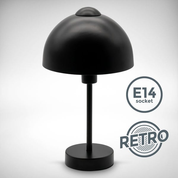 Nachttischlampe - mit Schalter, E14 Fassung, max. 25W, schwarz